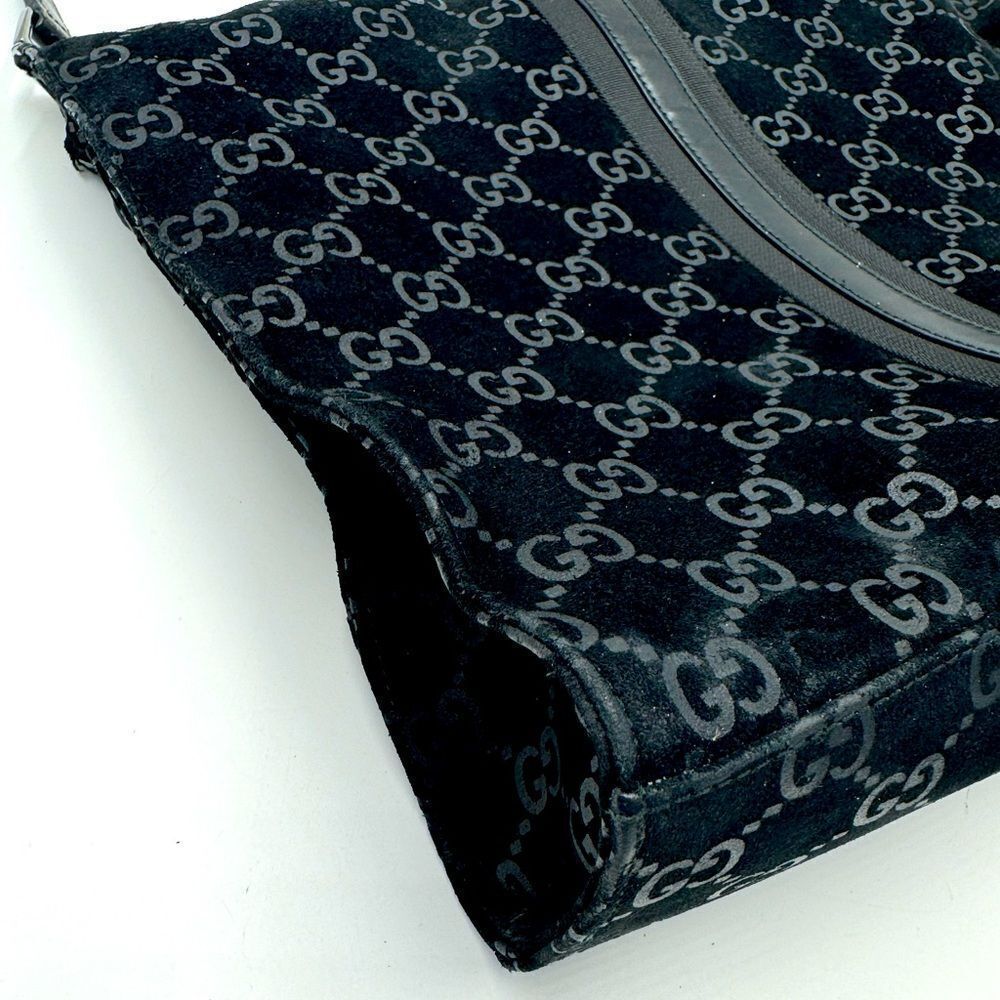 Auth Gucci Black Guccisima Suede Shoulder Bag - Picture 8 of 16